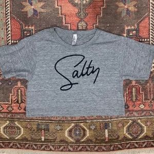 Salty American Apparel Crop Top T-shirt. XS-S. Gray.